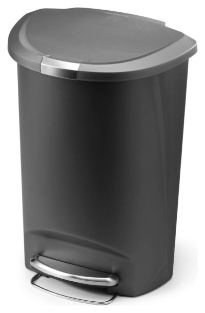 simplehuman - 50 Litre Plastic Semi Round Pedal Bin - Grey